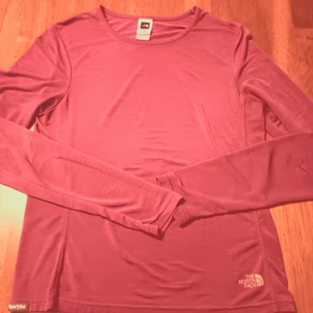 The North Face Women's Mauve Long Sleeve Round Neck Top Medium
